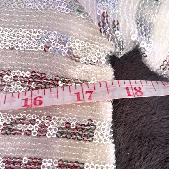 American Retro Sparkly Sequin Top Short Sleeve Glitter Party Disco Shirt Blouse - Picture 11 of 13